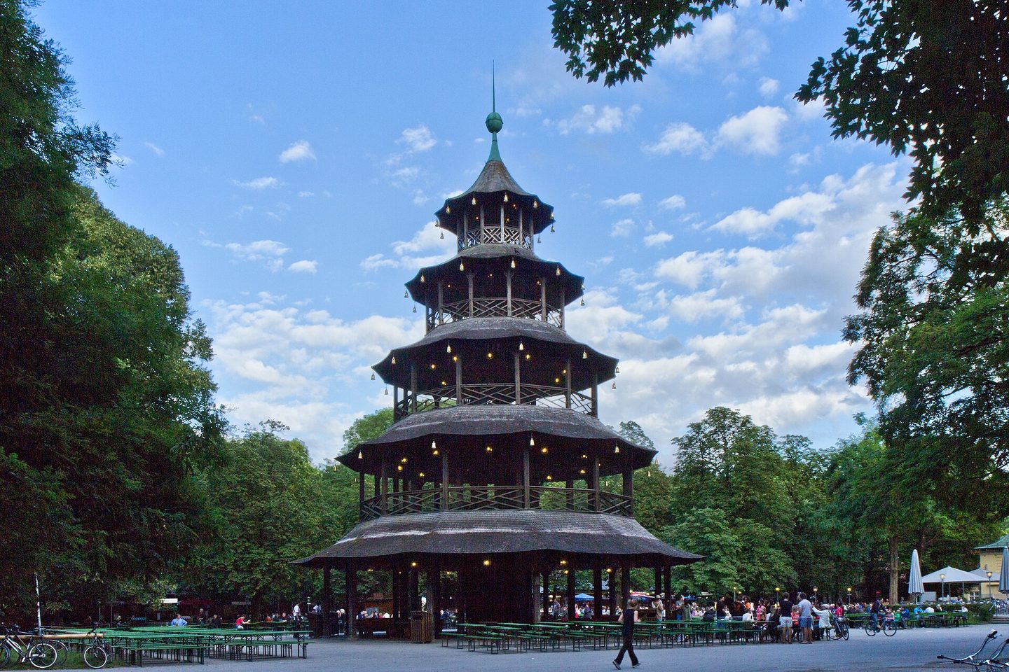 The Chinese Tower beer garden in Munich's Englischer Garten